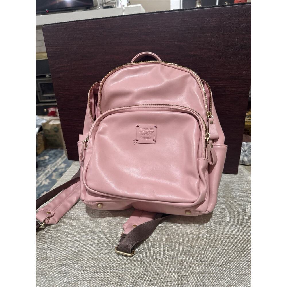 Monopoly Leather Backpack Dusky Pink Used Nice Condition.